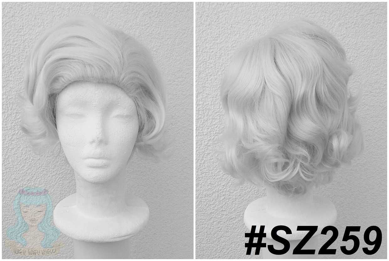 Szara siwa peruka z lokami krótka bez grzywki cosplay Astarion wig