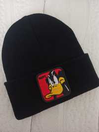 Czapka zimowa beanie czarna daffy duck damska /meska