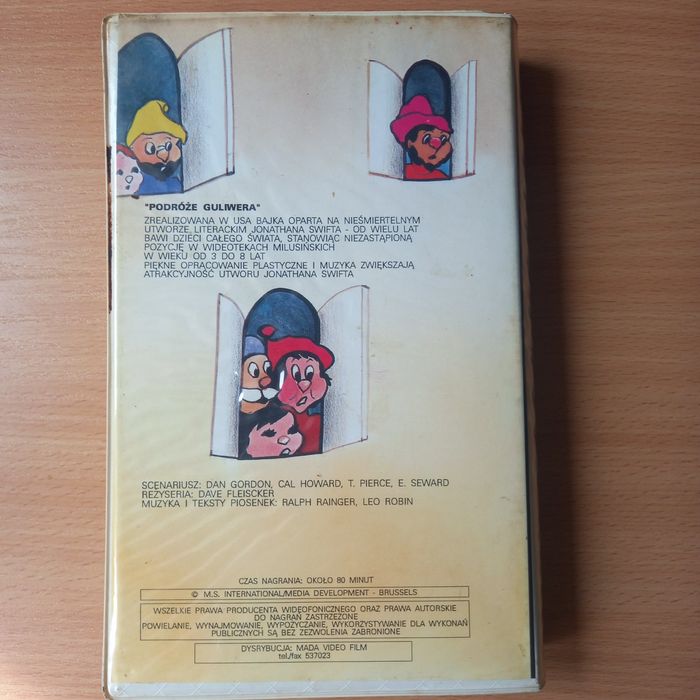 Kaseta dla kolekcjonerów vhs bajka dla dzieci podróże guliwera