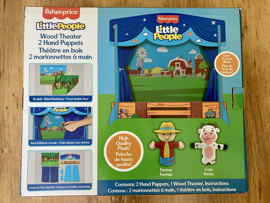 Fisher Price Teatrzyk Kukiełkowy Little People 2 marionetki 2 tła NOWY