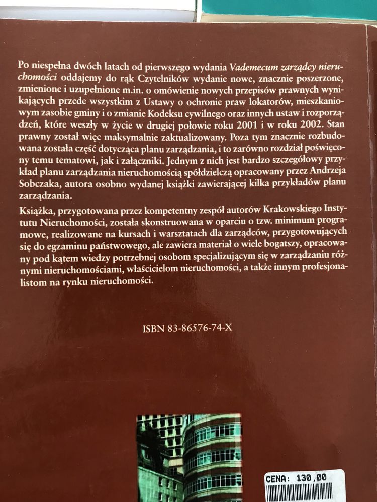 Książki o nieruchomościach Vademecum Zarządcy Brzeski Foryś Horoszko