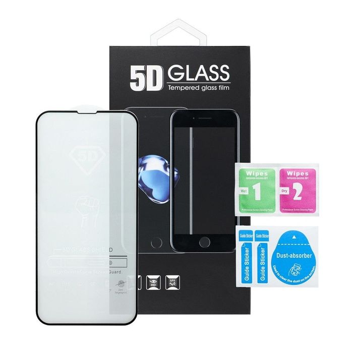 5D Full Glue Tempered Glass - do iPhone 13 Pro / 14 czarny