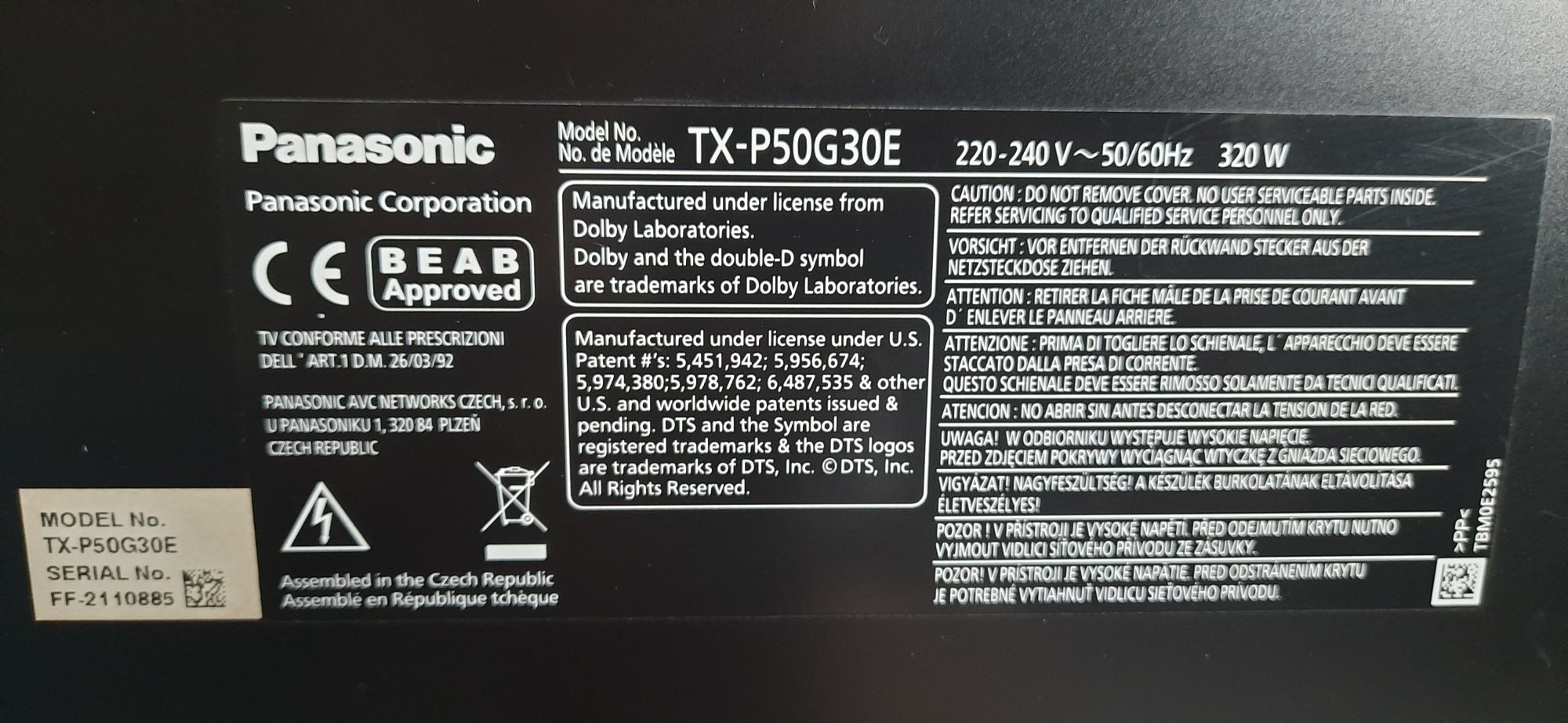 Tv Panasonic  TX-50G30E Full HD