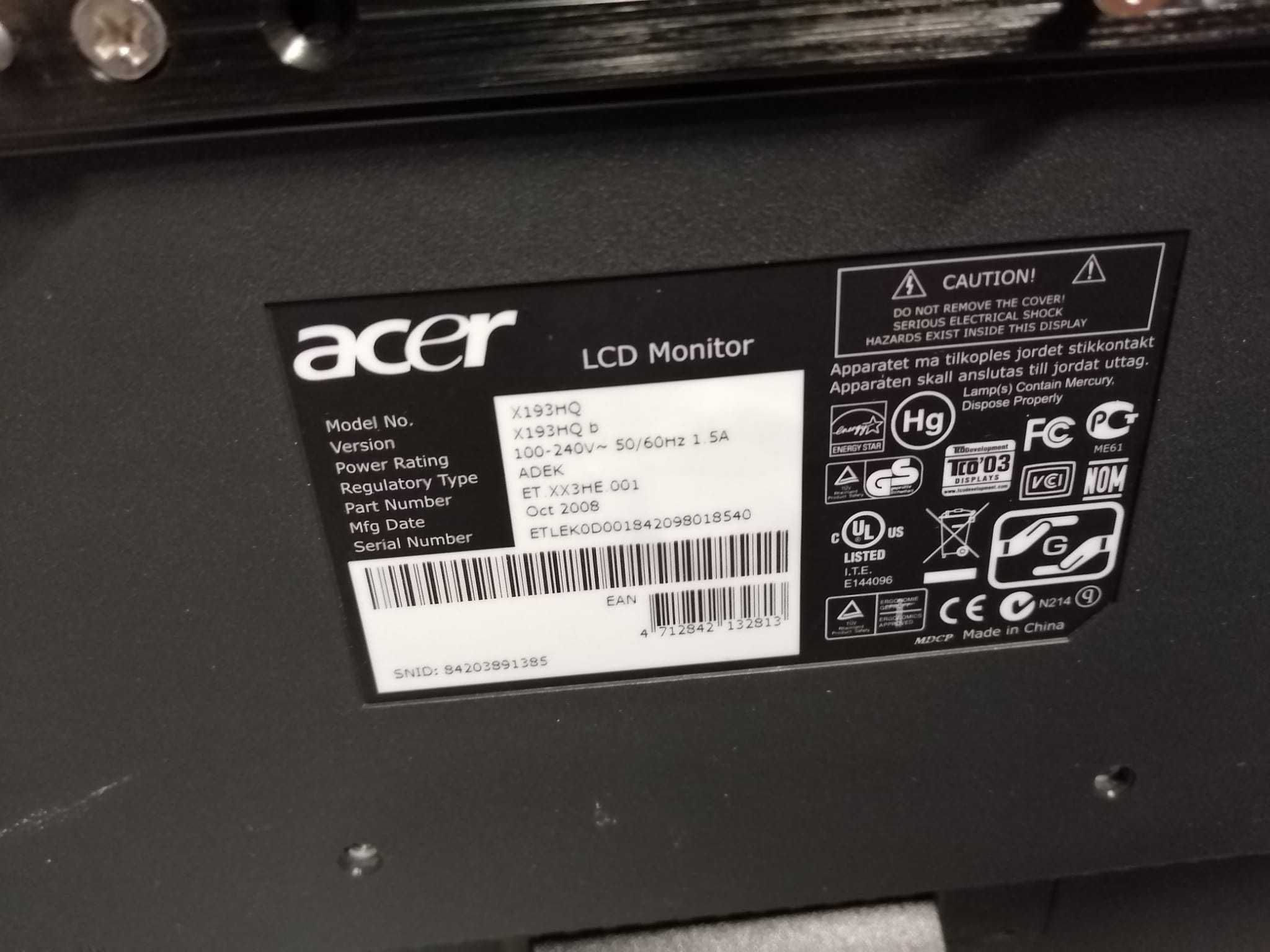 Monitor komputerowy Acer X193HQ