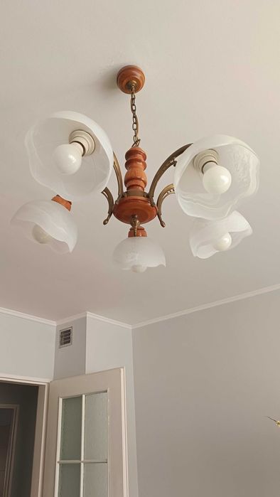 Żyrandol 5 kloszowy