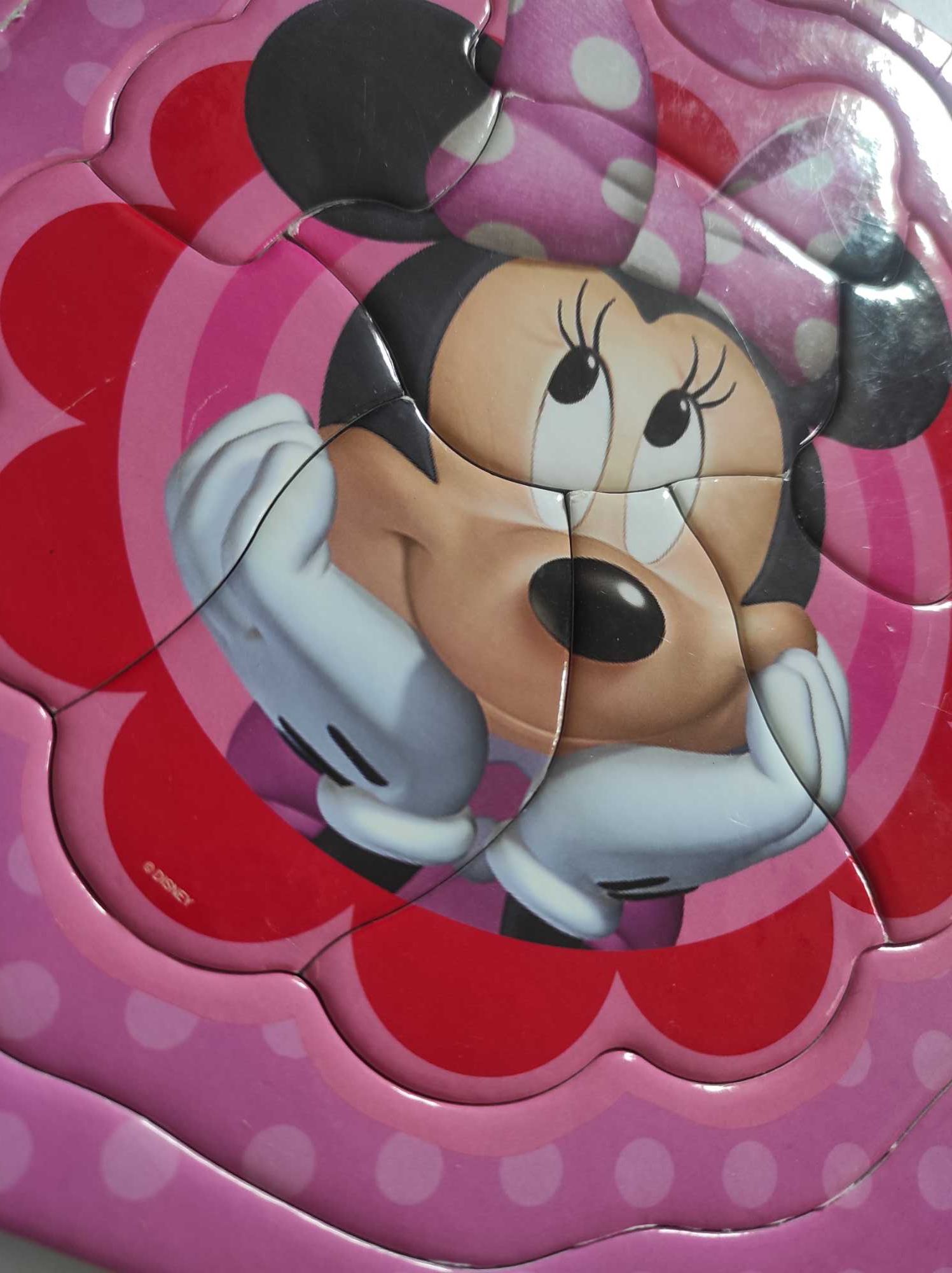 Puzzle Myszka Minnie twarde kartonowe 10 elementów Disney