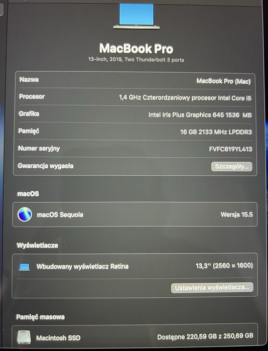 MacBook Pro 13” 2019