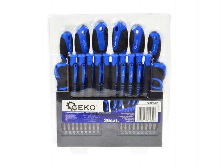 Zestaw Wkrętaków I Bitów Geko Profi 36el. Stal Crv