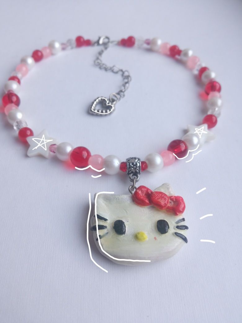 Naszyjnik hello kitty handmade regulowany