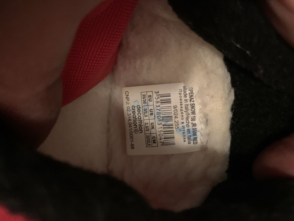 Botas e luvas neve marca Decatlon