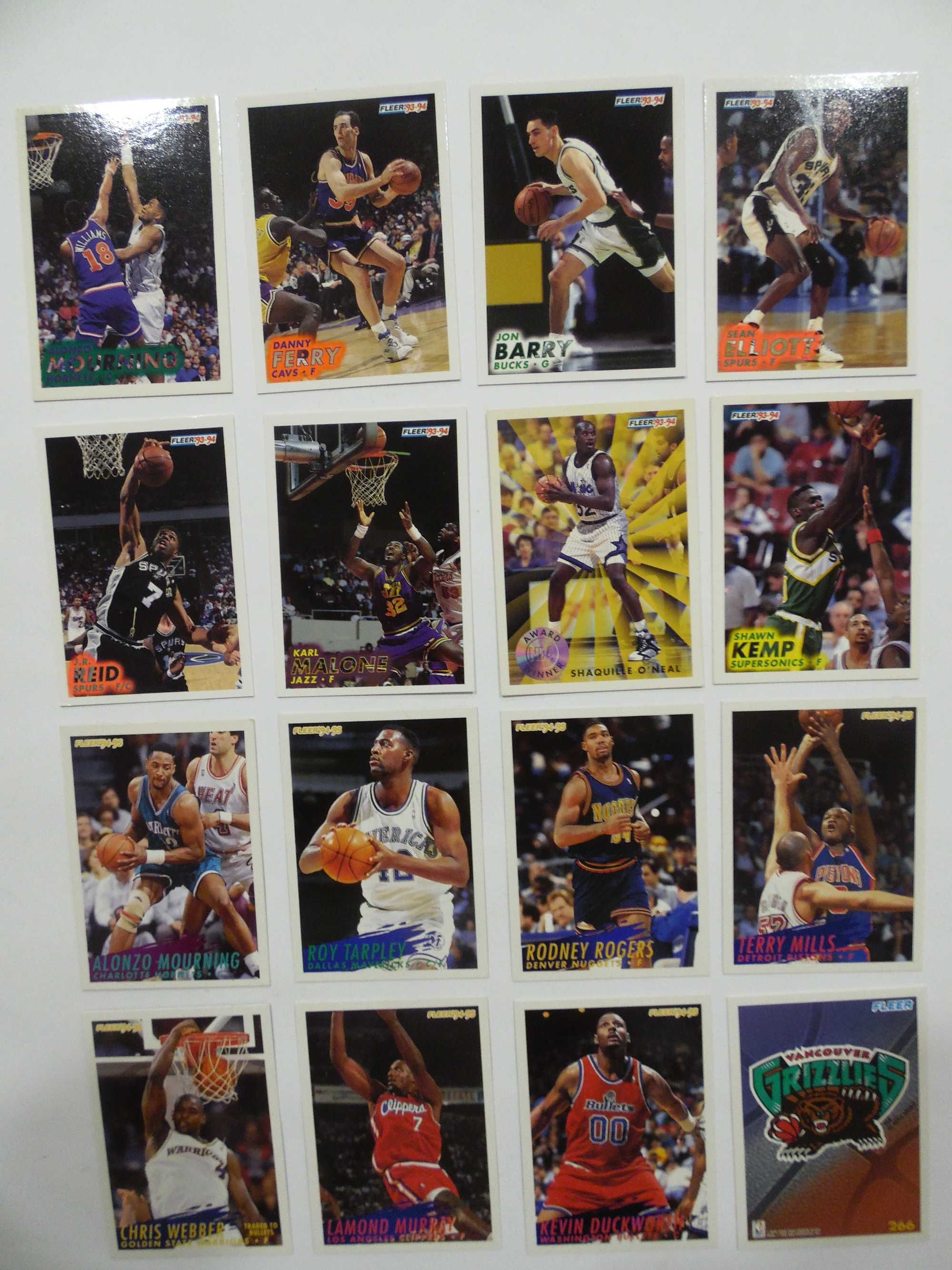 Lotes de cartas da NBA Fleer