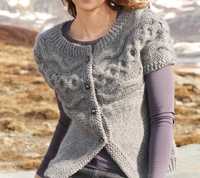 sweter damski nowy śliczny ręcznie robiony rozmiar L