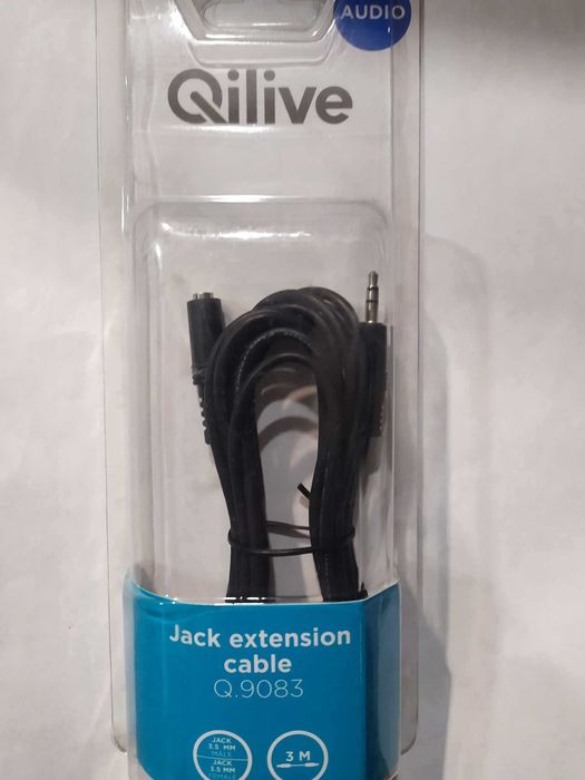 Przedłużacz Jack 3,5mm długi 3 m gniazdo-wtyk QILIVE