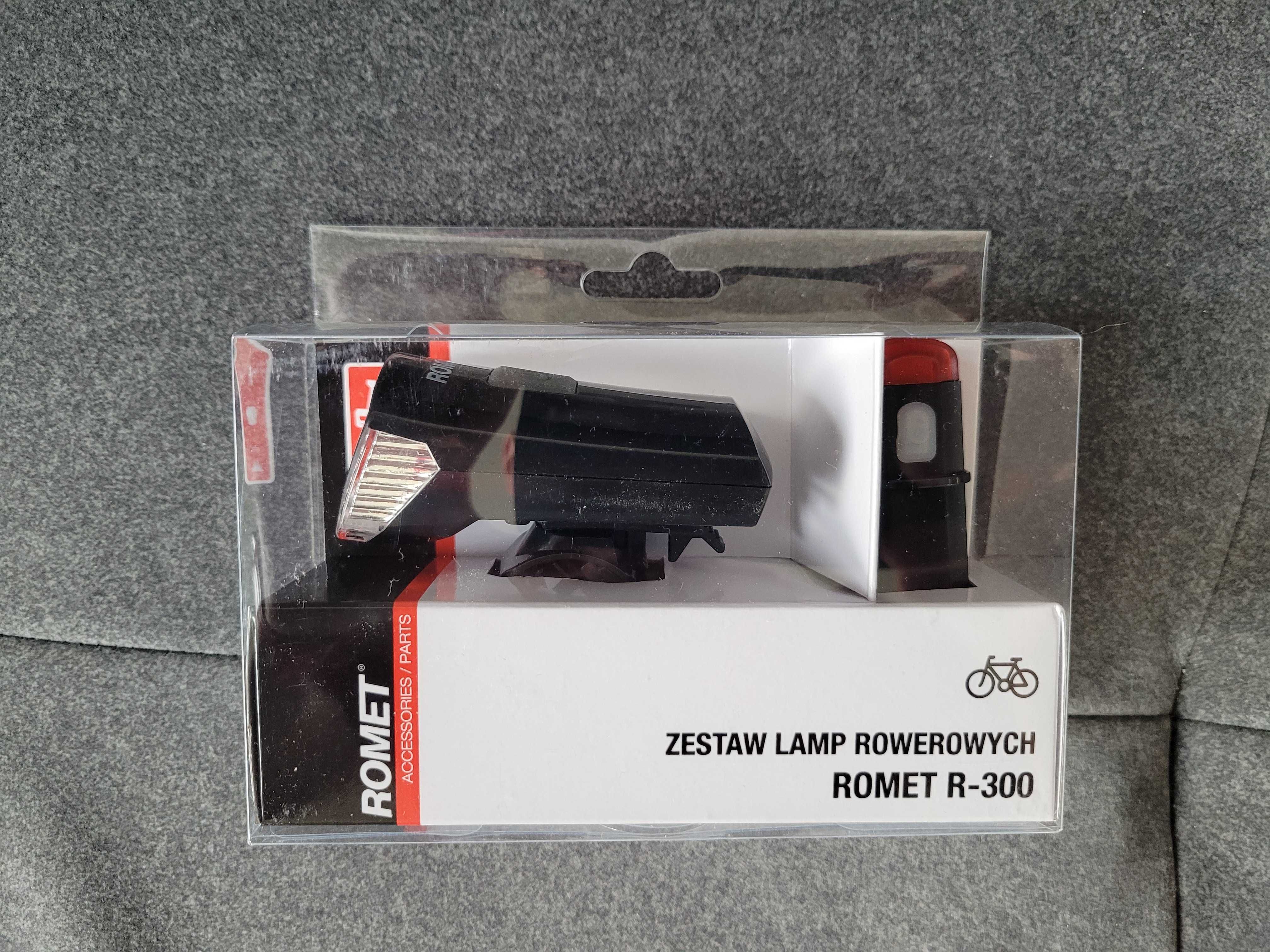 Zestaw lamp rowerowych ROMET R-300 - NOWY!!!