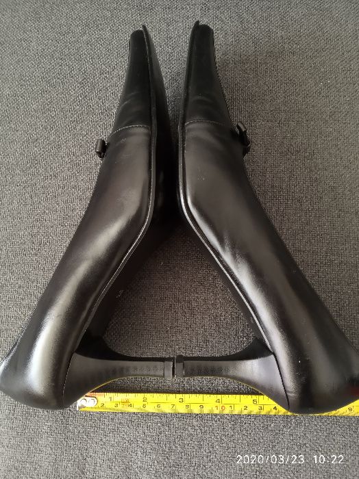Buty szpilki czółenka pantofle czarne skóra marki ELAPO - jak nowe
