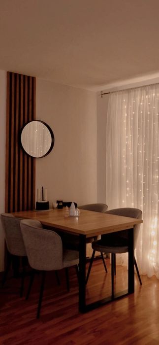 Zestaw Stół + 4 krzesła stół Loft rozkladany metalowe nogi dąb złoty