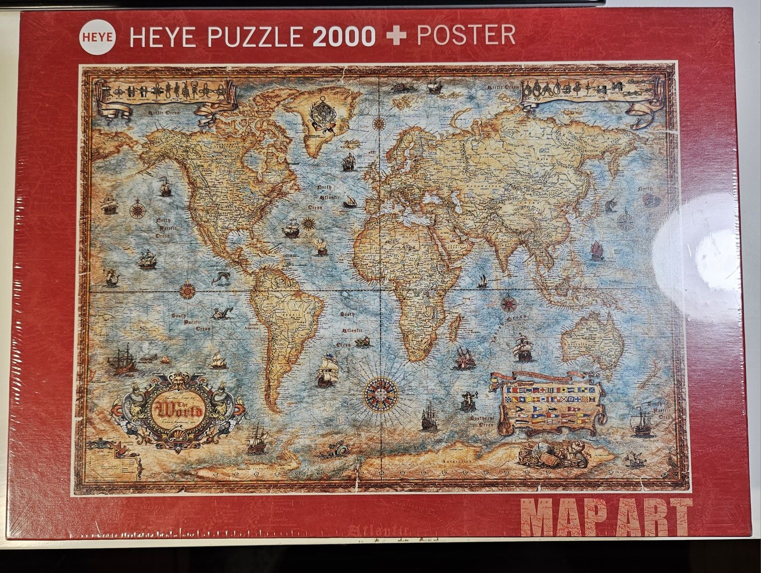 Puzzle + poster  2000 peças mapa mundo