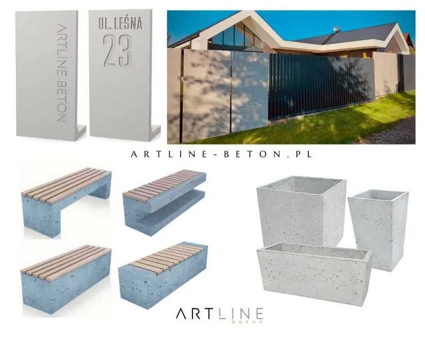 Murek ogrodzeniowy L/ murki L z betonu architektonicznego/ ogrodzenie