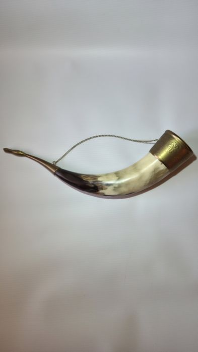 Róg myśliwski - Niemcy lata 60. Róg obfitości do picia, Mosiądz, 33 cm
