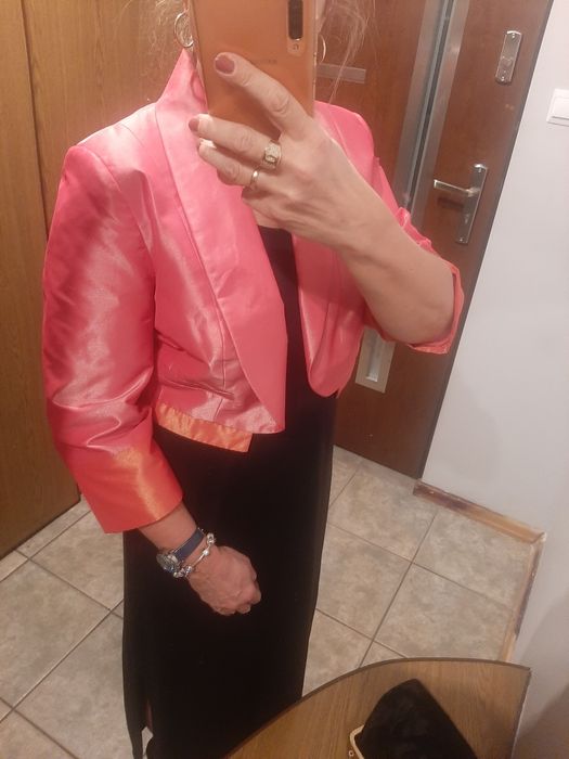 Teatralne bolerko Monnari, rozm.44, koral i flamenco,, stan idealny