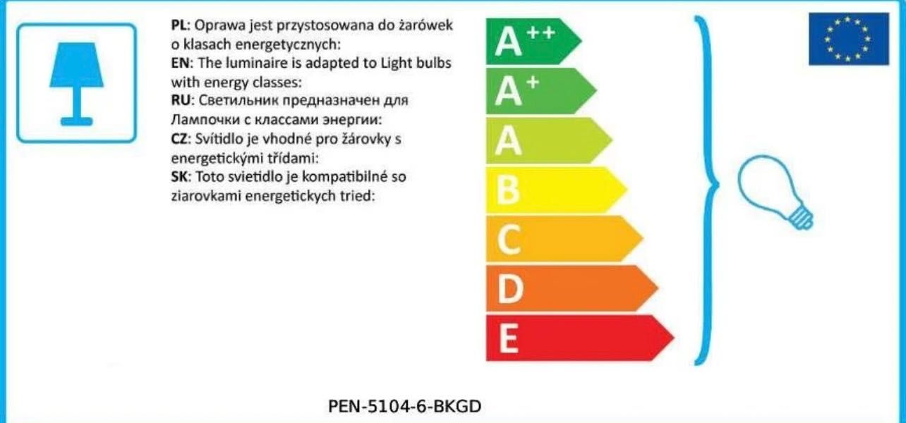 Lampa wisząca MALMO PEN-5104-6 BKGD Italux metalowa oprawa kule