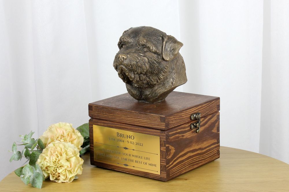 Norfolk Terrier urna na skrzynce brązowa Art-Dog