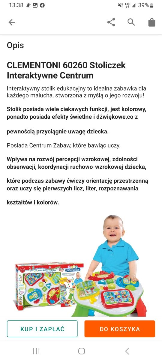 Interaktywny stoliczek