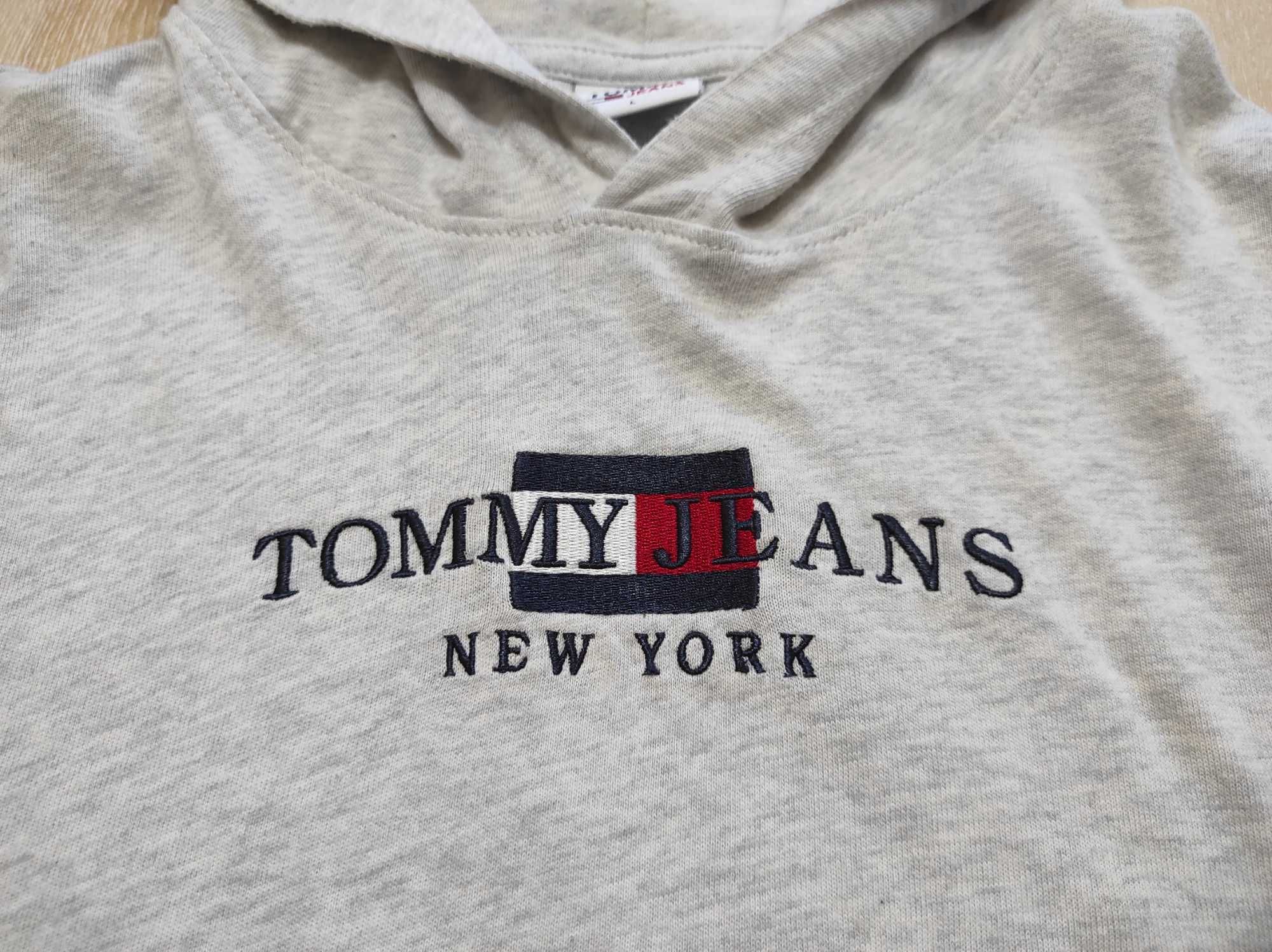 Кроп балахон худи оверсайз Tommy Hilfiger из тонкого коттона