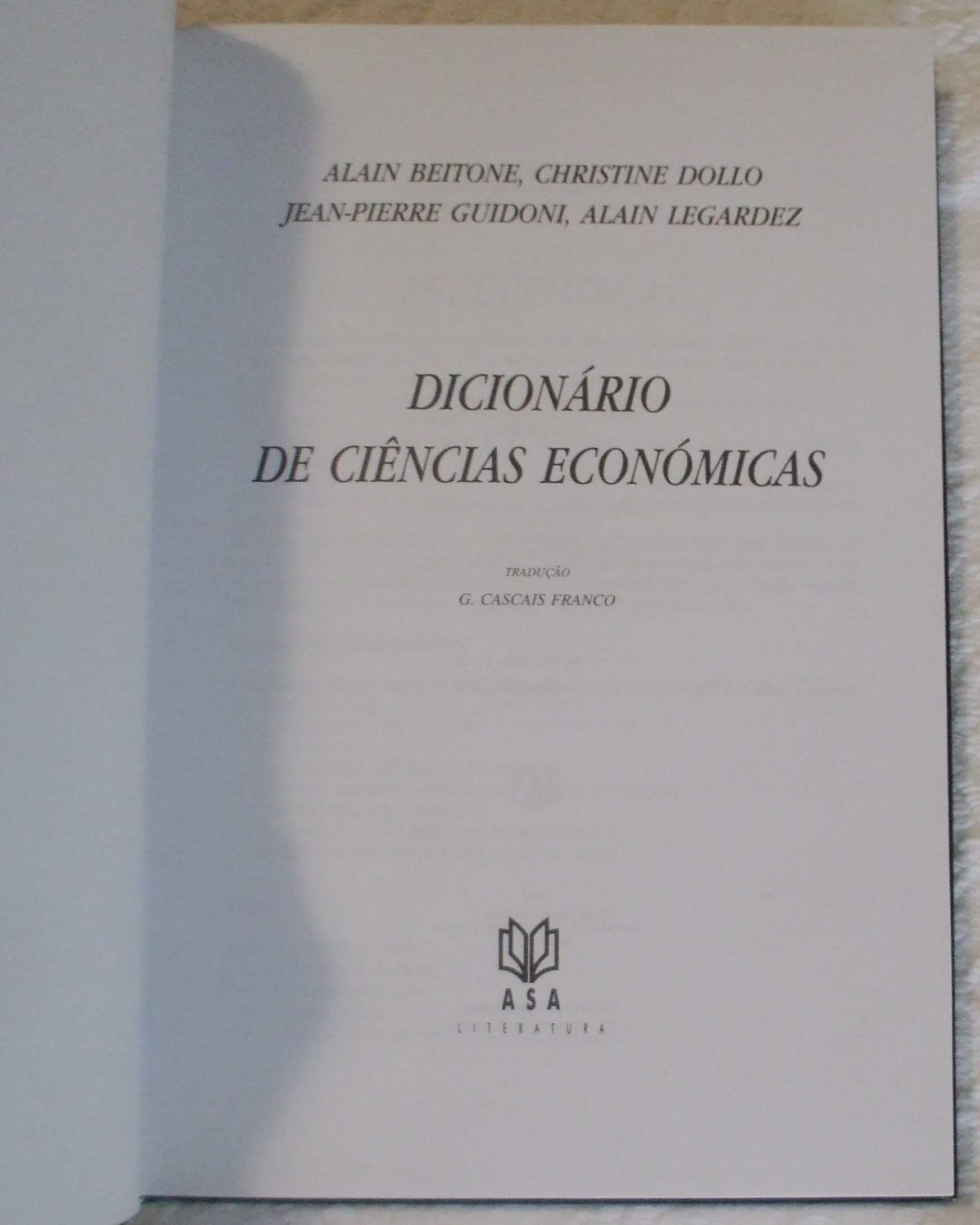 Dicionário de Ciências Económicas, Alain Beitone et alii