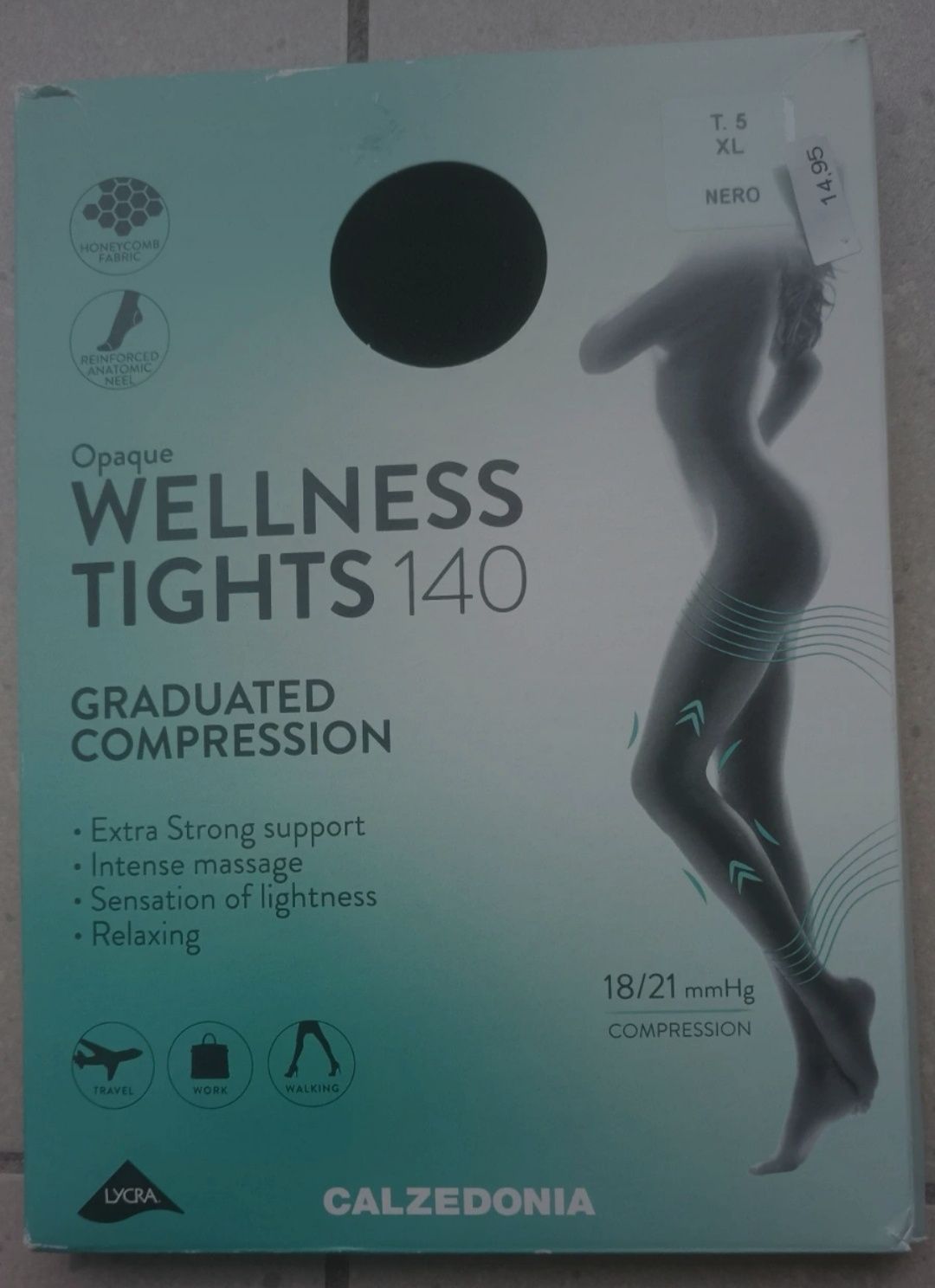 Czarne rajstopy XL Wellness tights 140 den Calzedonia