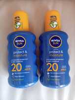 Spray Nivea SPF 20 ochrona słońca.