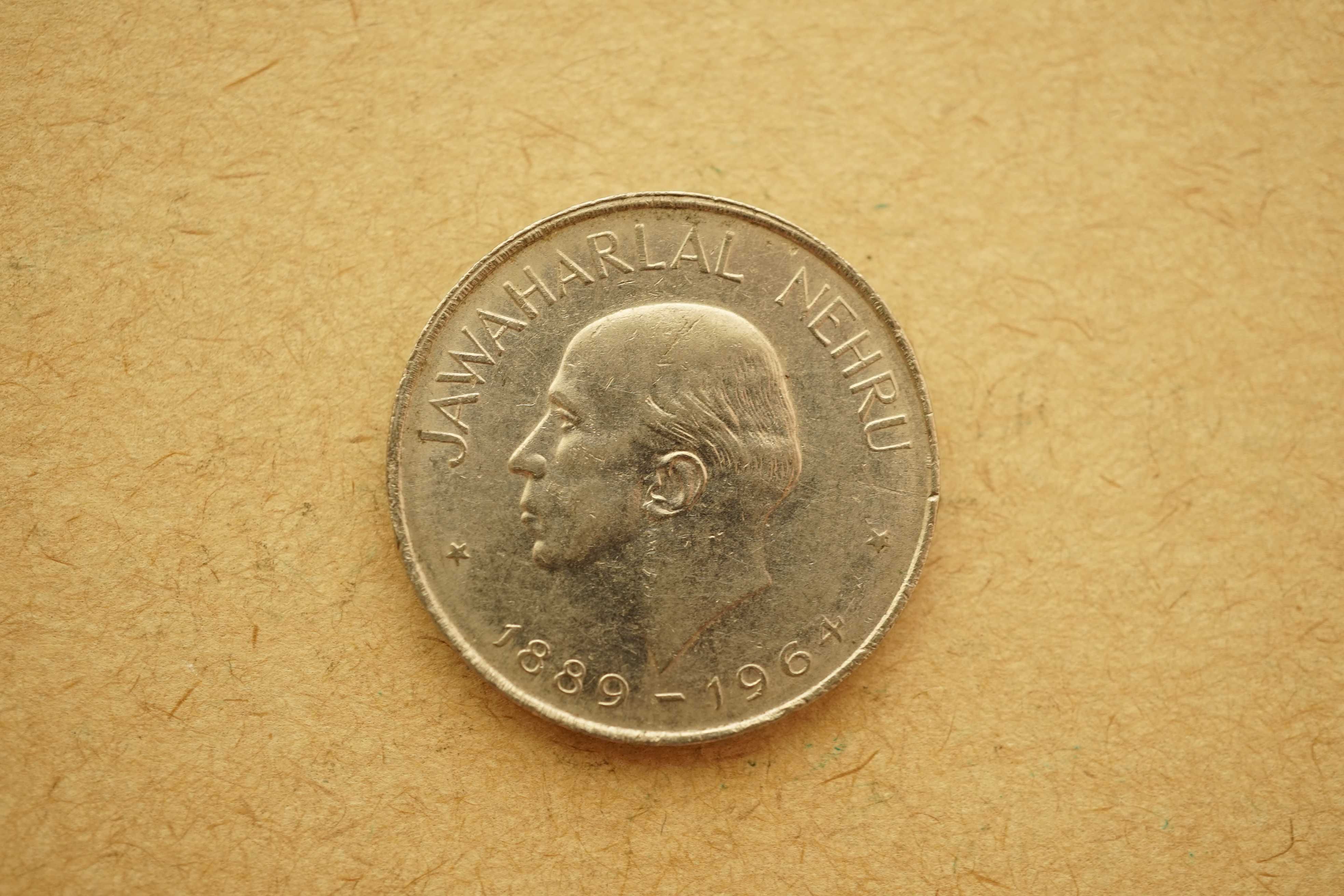 Moeda comemorativa da Índia 1 rúpia Jawaharlal Nehru, 1964