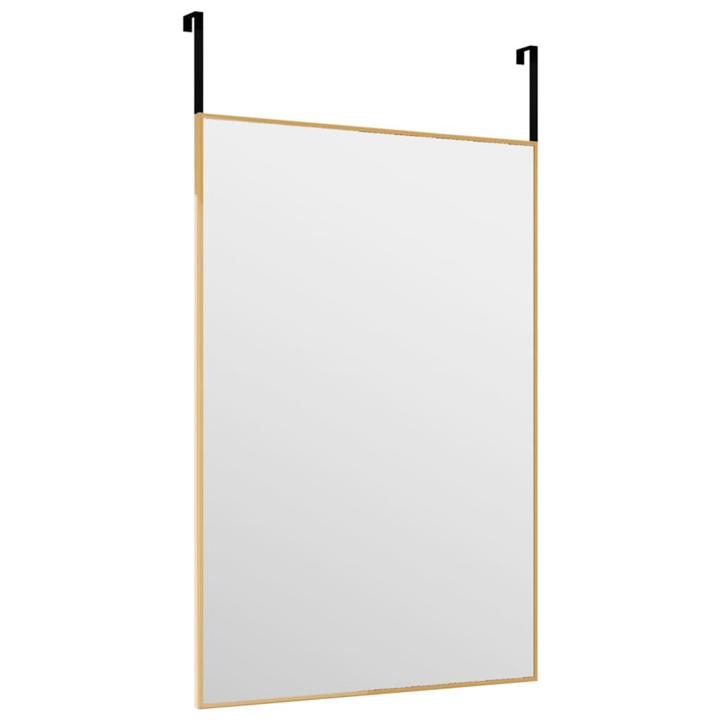 Vidaxl Lustro Na Drzwi, Złote, 40X60 Cm, Szkło I Aluminium
