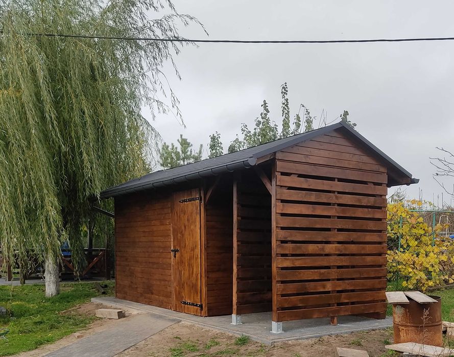 Drewniany domków, domek na działkę altanka ROD szopa narzędziownia