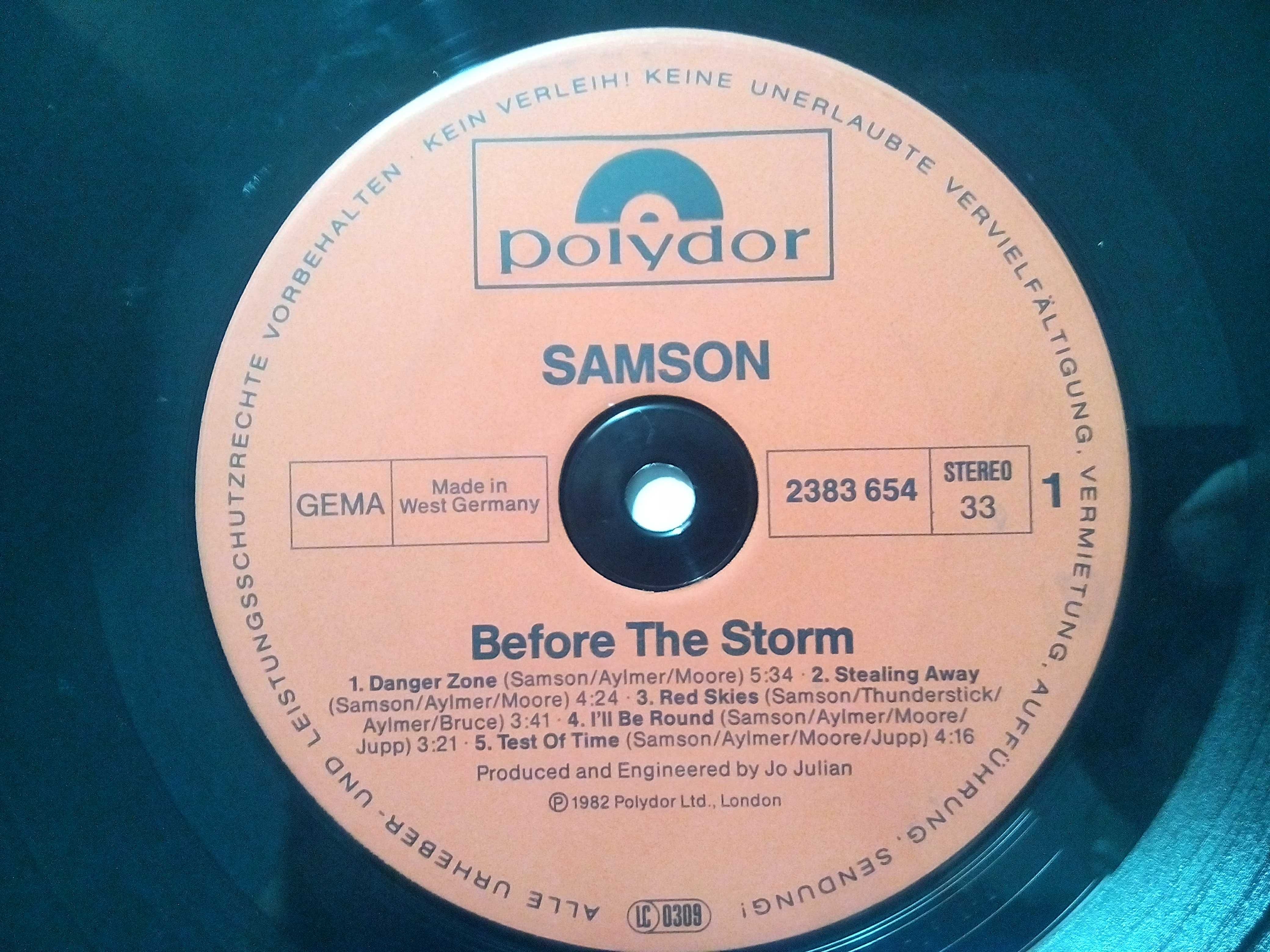 Samson 82 "Before The Storm" Vinyl Nm +Pictures Single