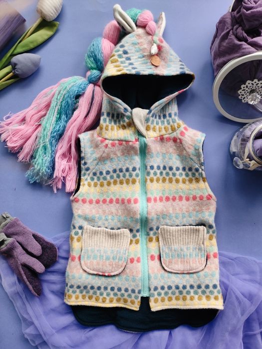 Bezrękawnik jednorożec, 100% wełna, merino,