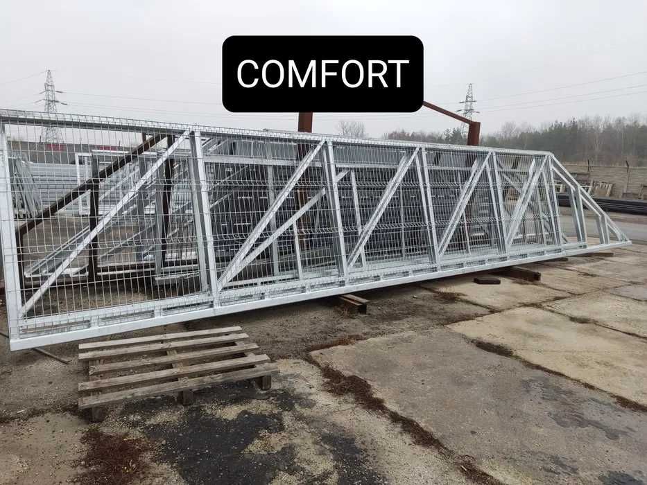 Brama przesuwna z siatką panel.3D (4mx1,5m )ocynk PRODUCENT
