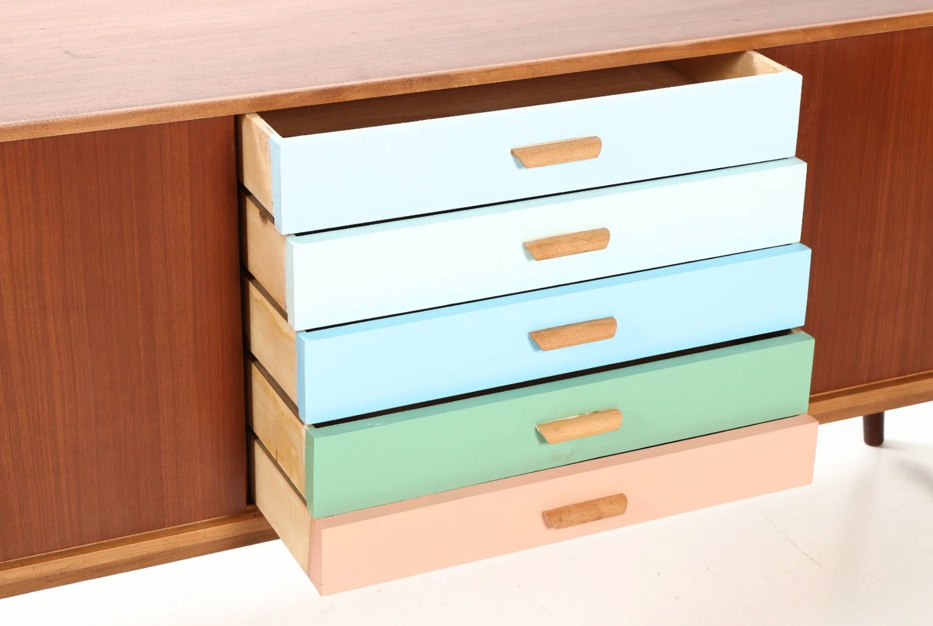 Szafka rtv / komoda / sideboard z ciemnego drewna - Dania XX w.