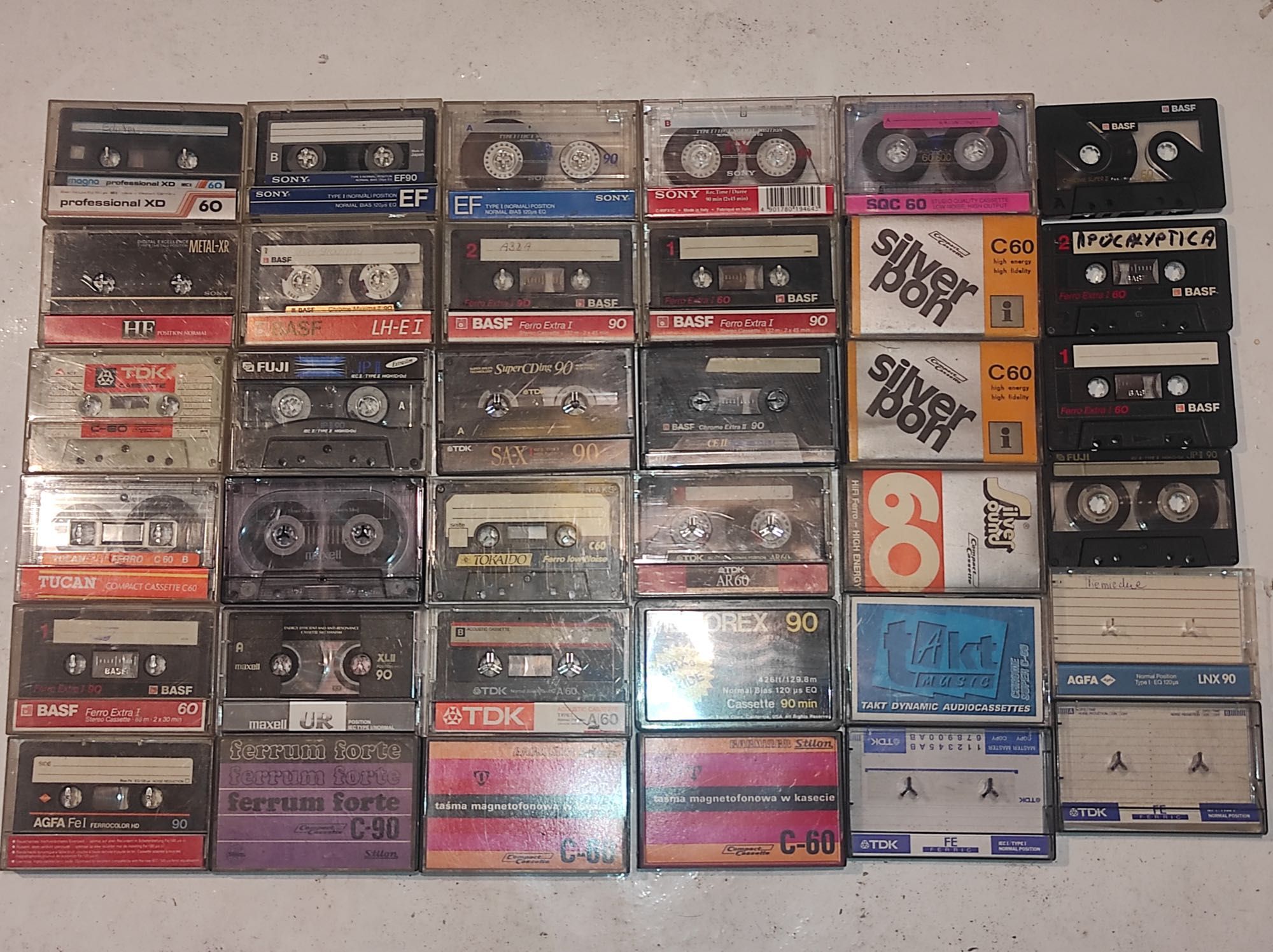 Zestaw Kaset Magnetofonowych SONY,BASF,TDK,MAXELL - 33 sztuki !