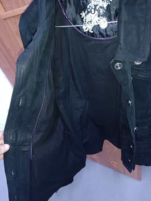 Kurtka damska zamszowa 38 M 40 L 42 XL czarna z paskiem Cecil