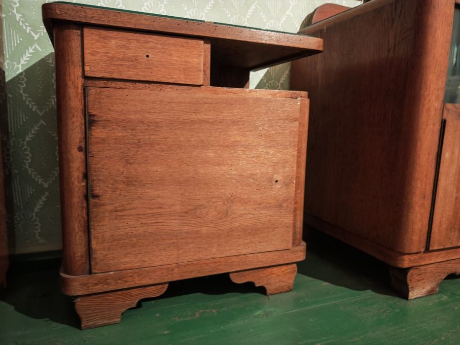 Toaletka z lustrem i dwie szafki nocne solidne drewno styl vintage