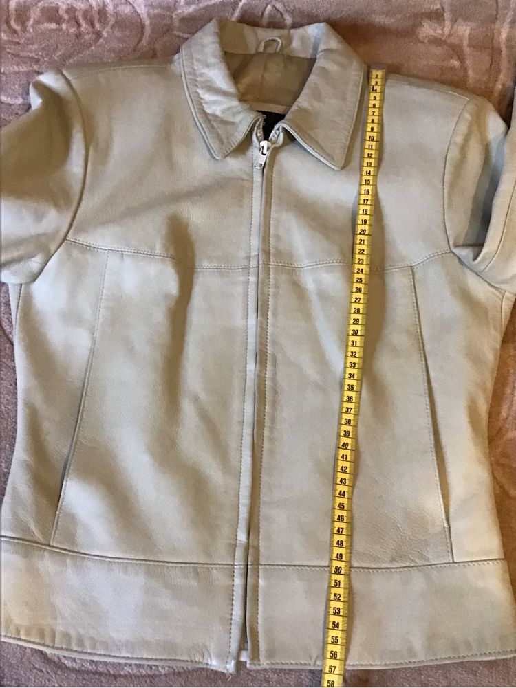 Jasna kurtka ramoneska Vintage Genuine Leather