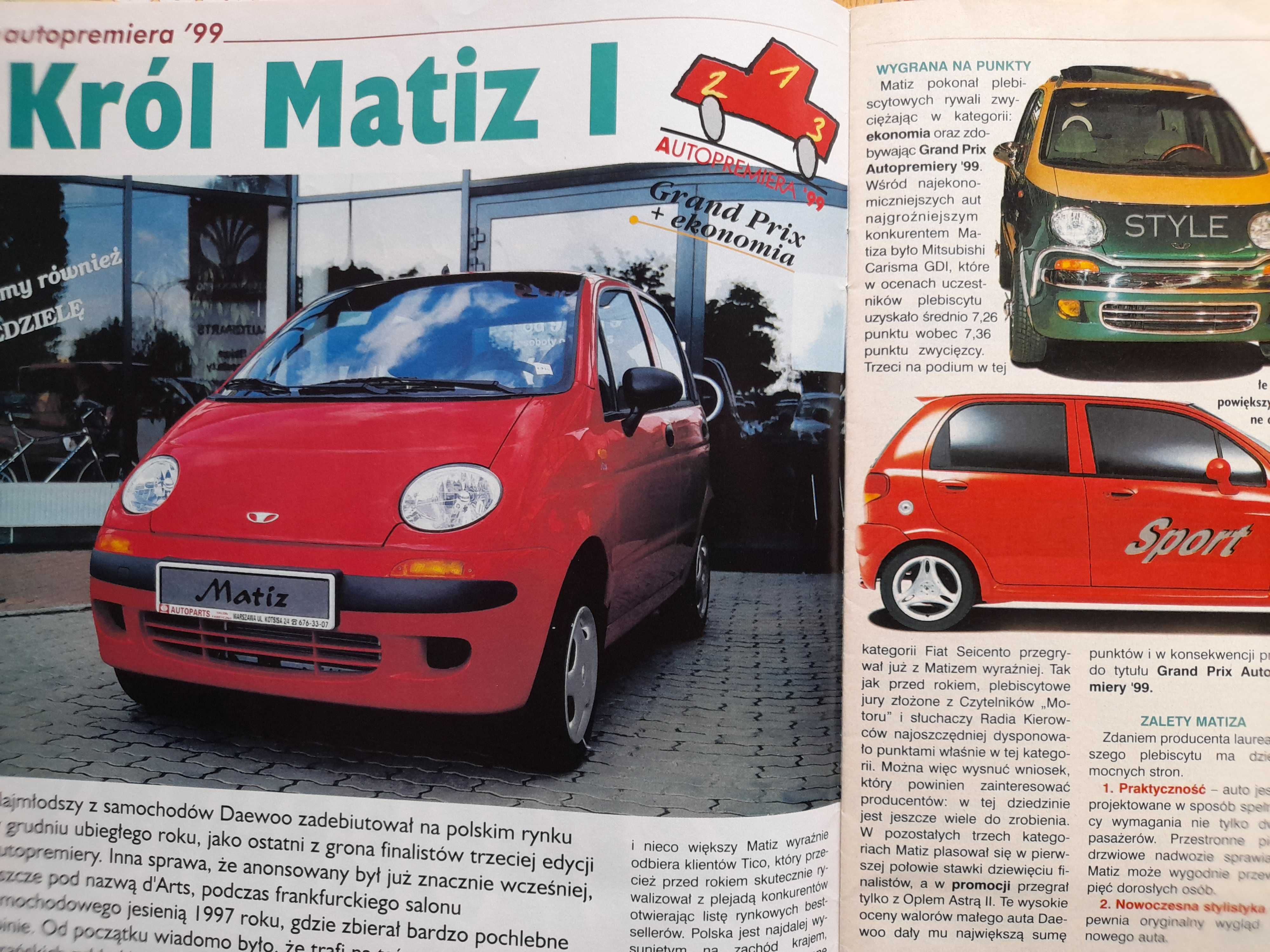 MOTOR Daewoo Matiz, Yaris, TT Roadster, wydanie 1999