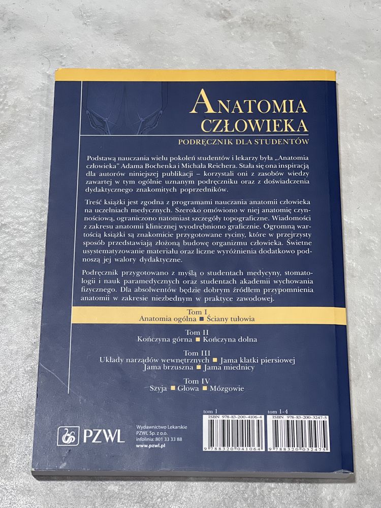 Anatomia człowieka Olgierd Narkiewicz Janusz Morys Tom 1