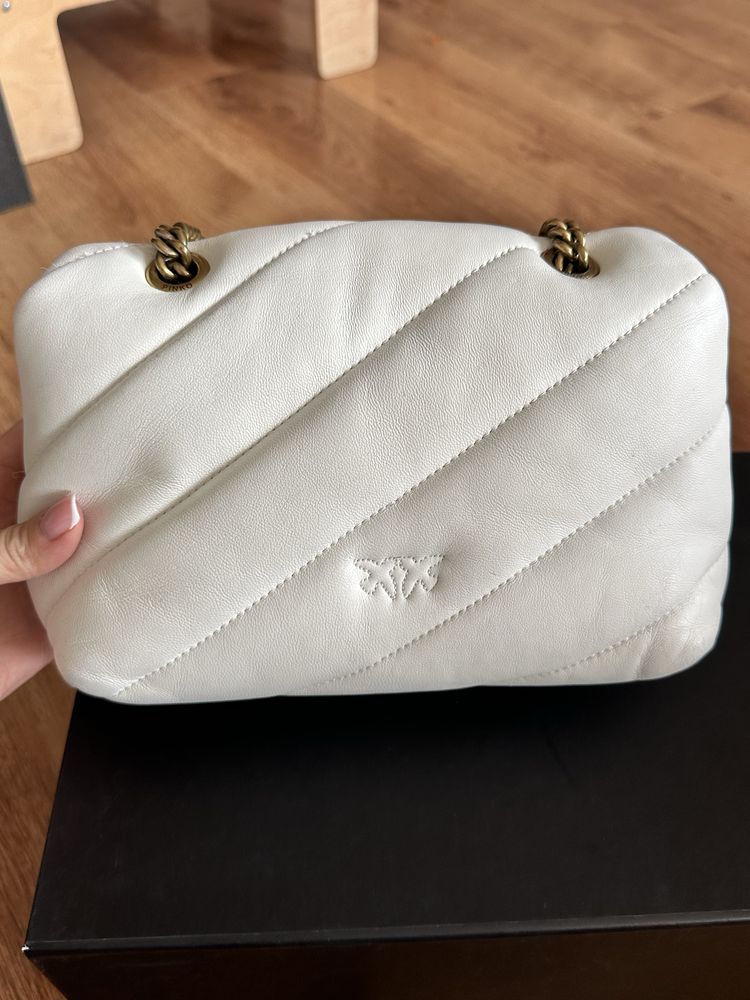 Torebka biała Pinko Mini Love Bag Puff Maxi Quilt