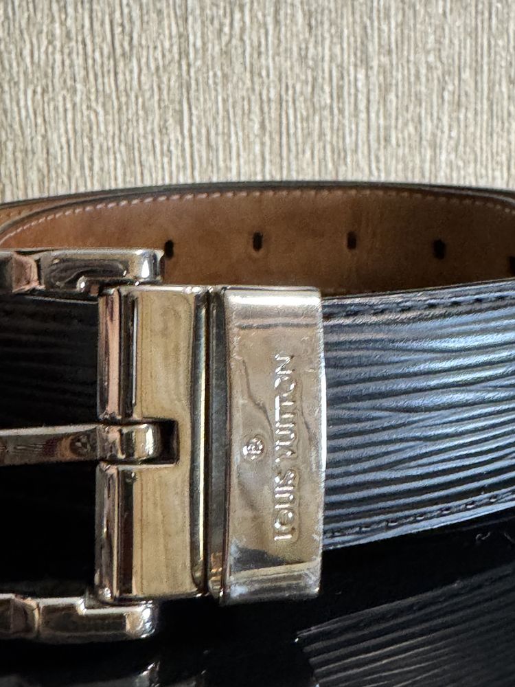 Шкіряний чоловічий ремінь louis vuitton  m6833 black, оригінал
