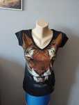 T-shirt z tygrysem Guess rozm XS 100% bawełna