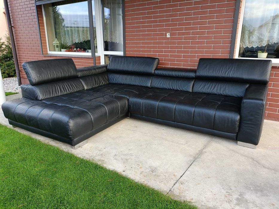 Sprzedam narożnik ze skory -Skóra -skórzany –skórzana -skórzane