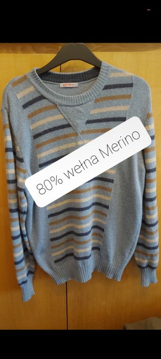 Sweter wełna merino merynos L