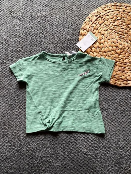 Lefties Kids Zielona koszulka t-shirt roz 74 dziecięca lekka na wiosnę